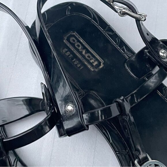 Coach Pansy black jelly sandals size 9-9.5 - Picture 8 of 10